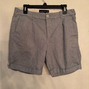 Abercrombie & Fitch Stretch Chambray Shorts – Gray/Blue (Size 34)